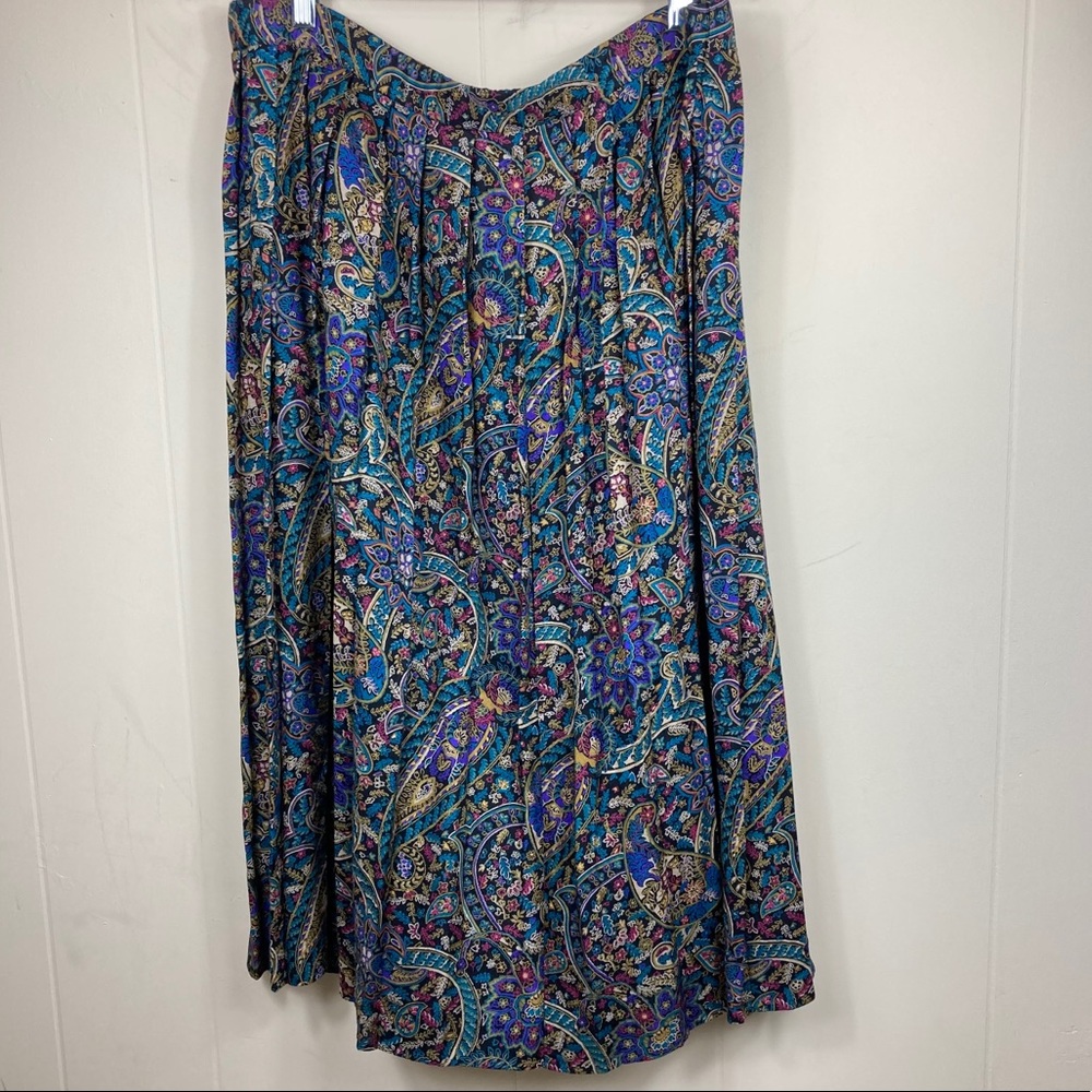 Vintage Alfred Dunner Floral Paisley Boho Skirt